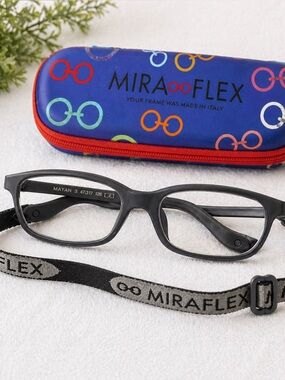 Miraflex Mayan 3 Kids Black Flexible Eyeglass Frames 47-17-128